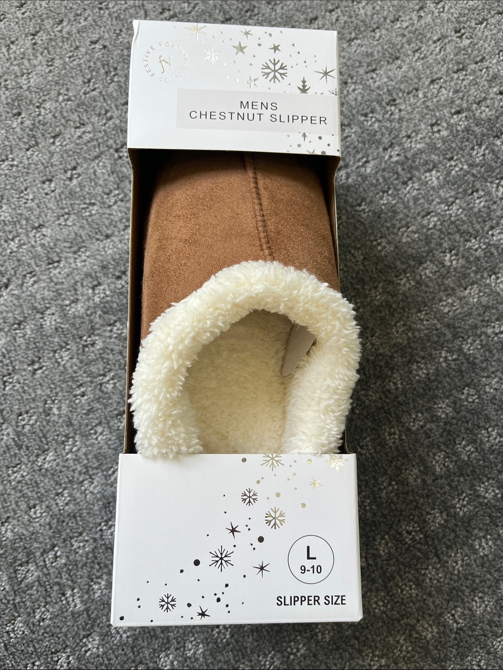 Chestnut Men's Faux-Suede Cozy Slipper - Chestnut